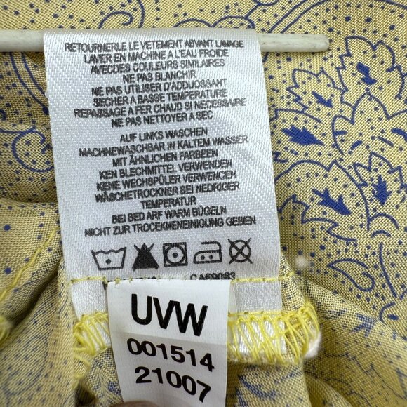 Noble Outfitters XXL Shirt Yellow Paisley Peasant Blouse Folklore Lace 21007 - Picture 9 of 16